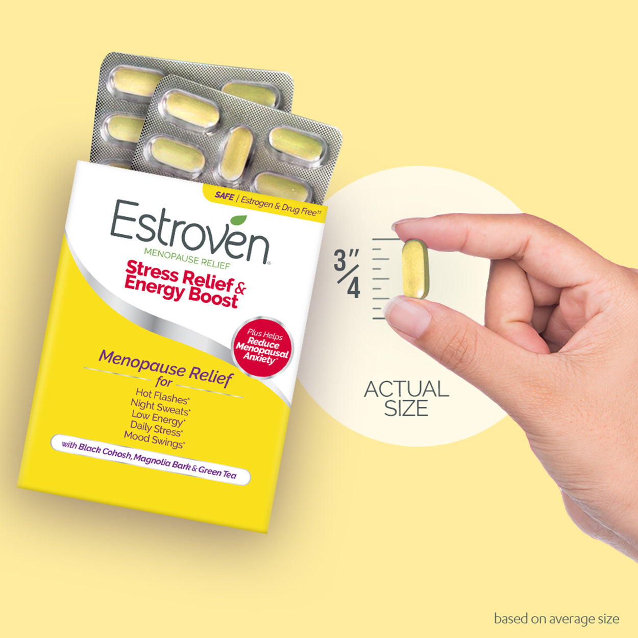 Estroven Stress capsule size thumbnail