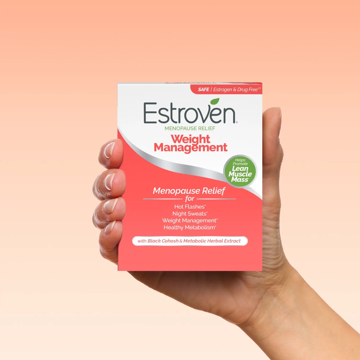hand holding box of Estroven Weight Management